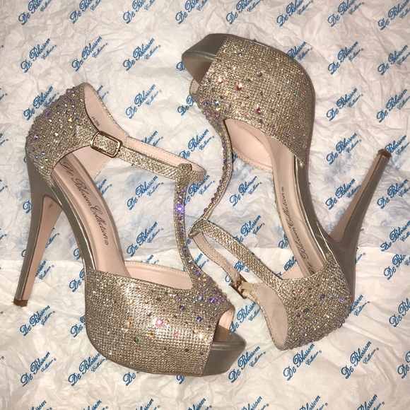 Vice88 by DeBlossom sparkle Peeptoe Platform heels - Picture 1 of 8